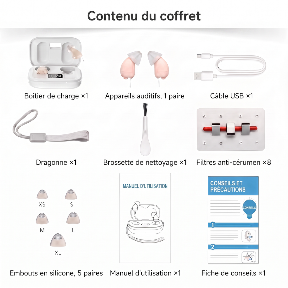 Claria™ Mini — Appareil auditif invisible