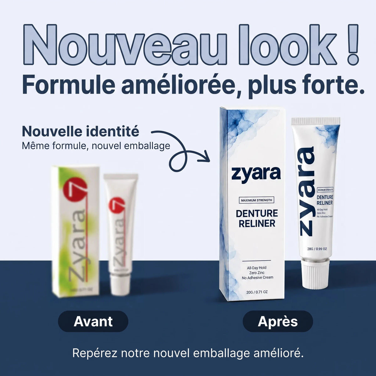 Zyara™ | Fini le dentier qui glisse — Tenue sûre toute la journée